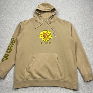 Ed Sheeran Mathematics Tour Hoodie Adult XL Beige Flower Album Fleece Sweatshirt